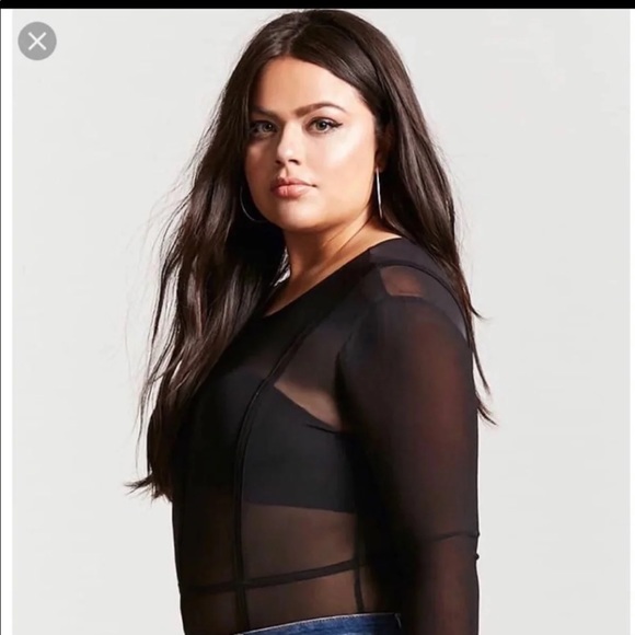 Black Mesh Bodysuit(Sold) - Picture 3 of 4